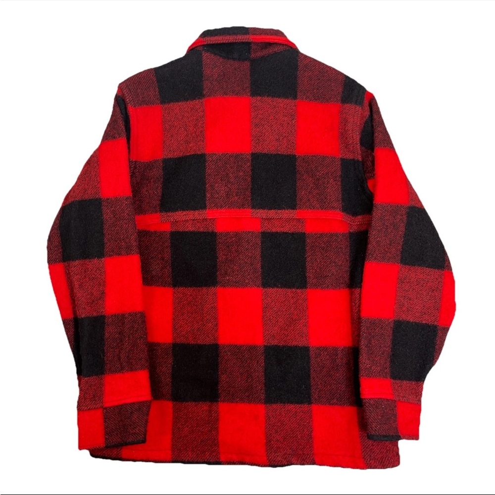 Vintage 60s Woolrich Red Buffalo Plaid Wool Jacket‎ Coat Mackinaw Medium - Picture 8 of 16